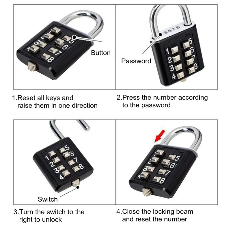 8 أرقام رمز كلمة المرور في اله - مراجعة Smart Garden Gate Lock وسعره
